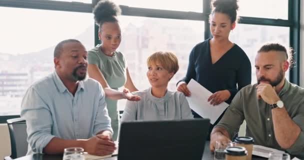 Business Meeting Diversity Work Communication Marketing Talking Office Strategy Digital — Stok video