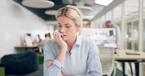 Mental Health Stress Sad Business Woman Anxiety Problem Work Burnout — Vídeo de Stock
