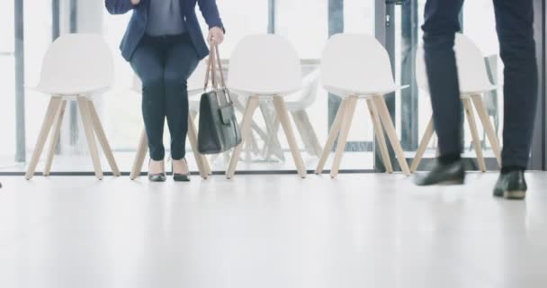Business People Legs Diversity Job Interview Waiting Line Human Resources — Vídeos de Stock