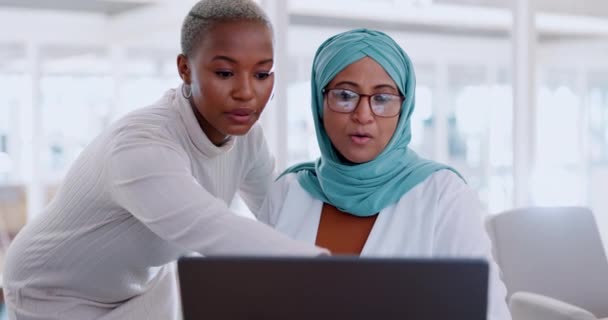 Leadership Business People Black Woman Laptop Training Employee Women Coaching — Stok video