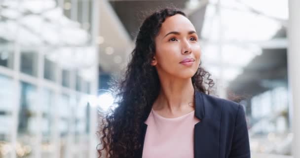 Black Woman Leader Business Woman Office Building Mindset Ambition Vision — Vídeo de Stock