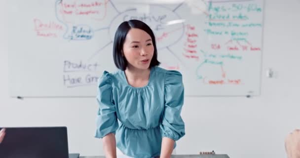 Presentation Meeting Business Woman Presenter Creative Startup Ideas Planning Success — Video