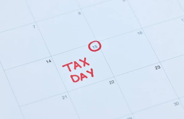 Tax Day Calendar Schedule Reminder Government Law Compliance Deadline File — Stock Photo, Image
