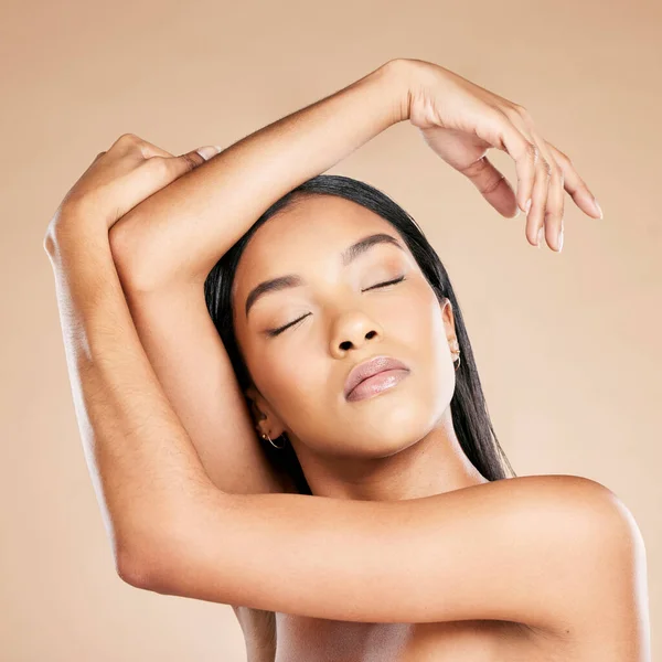 Relax Skincare Woman Beauty Aesthetic Glow Grooming Face Isolated Studio — Φωτογραφία Αρχείου