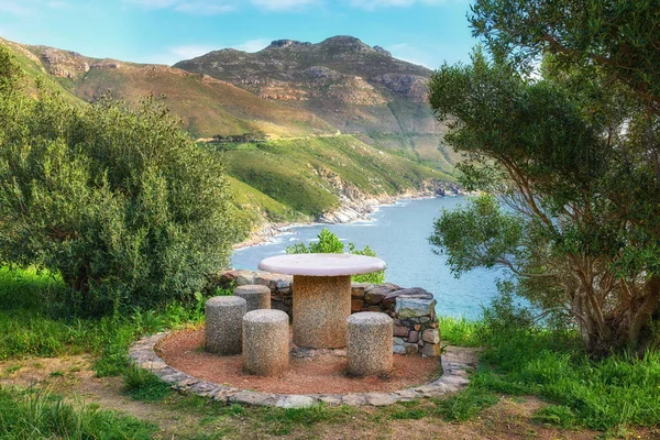 A photo picnic area near Shapmanns Peak Road, Cape Town, South Africa. A photo a picnic area near Shapmanns Peak Road, Cape Town, South Africa