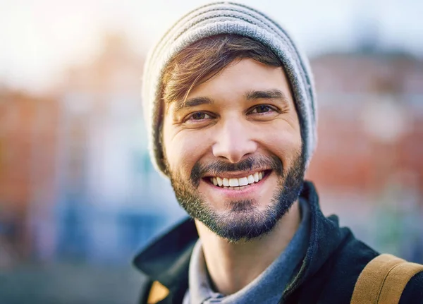 His Smile Says Lot Who Portrait Confident Young Man Out — Φωτογραφία Αρχείου
