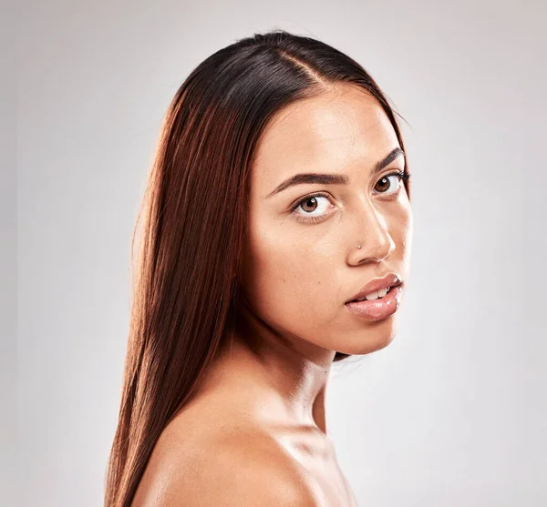 Portrait Woman Face Beauty Skincare Model Natural Skin Isolated Studio — Φωτογραφία Αρχείου