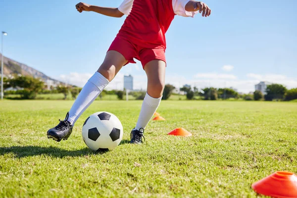 Soccer Kid Field Training Sport Fitness Balance Control Speed Body — Stock fotografie
