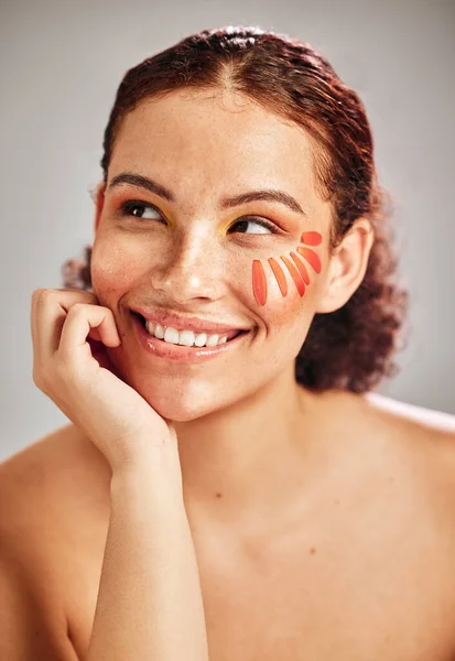 Woman Face Makeup Flower Natural Beauty Skin Glow Cosmetics Dermatology — 스톡 사진