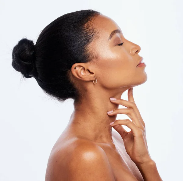 Skincare Makeup Woman Spa Glow Isolated White Background Studio Wellness — Fotografia de Stock