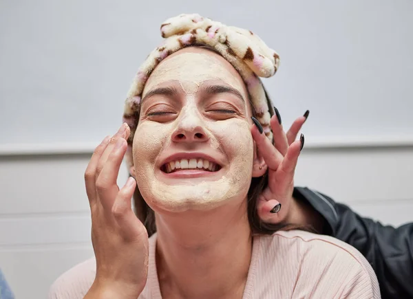 Facial Spa Skincare Woman Face Mask Beauty Treatment Self Care — 스톡 사진