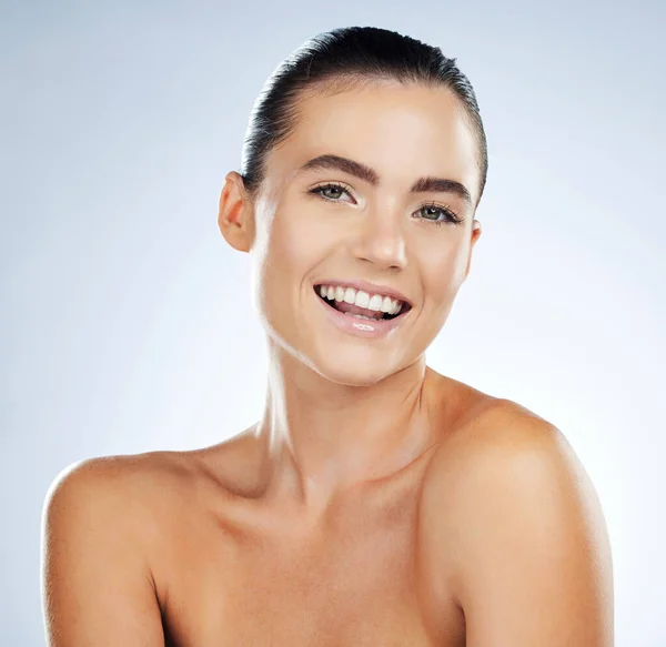 Beauty Health Happy Portrait Woman Natural Cosmetics Healthy Skincare Glow — Fotografia de Stock