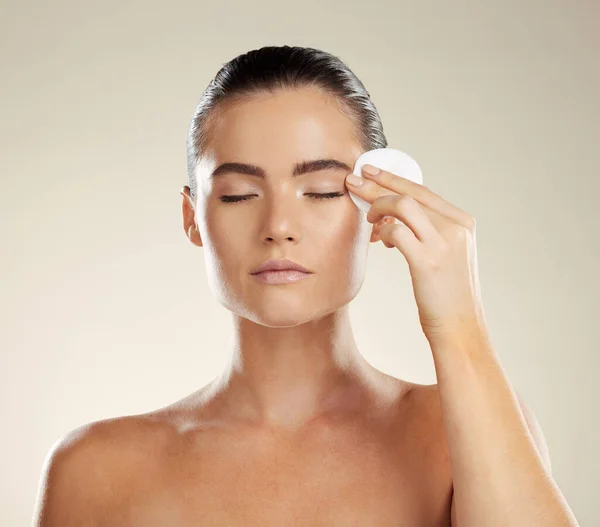 Skincare Face Beauty Woman Cotton Cleaning Skin Natural Dermatology Product — Fotografia de Stock