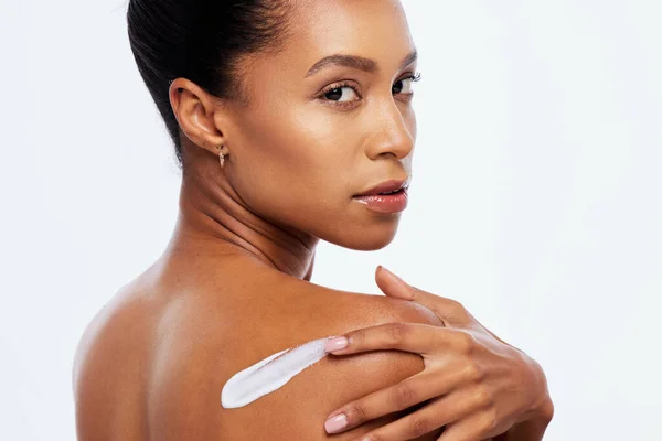 Beauty Skin Cream Body Care Portrait Studio Dermatology Cosmetics Natural — Φωτογραφία Αρχείου