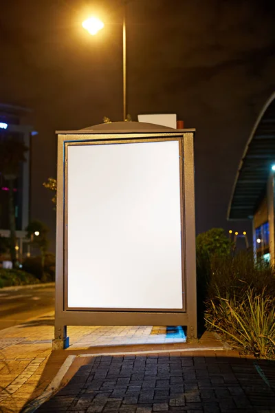 Rain Shine Your Message Clear Blank Light Box Bus Stop — 스톡 사진