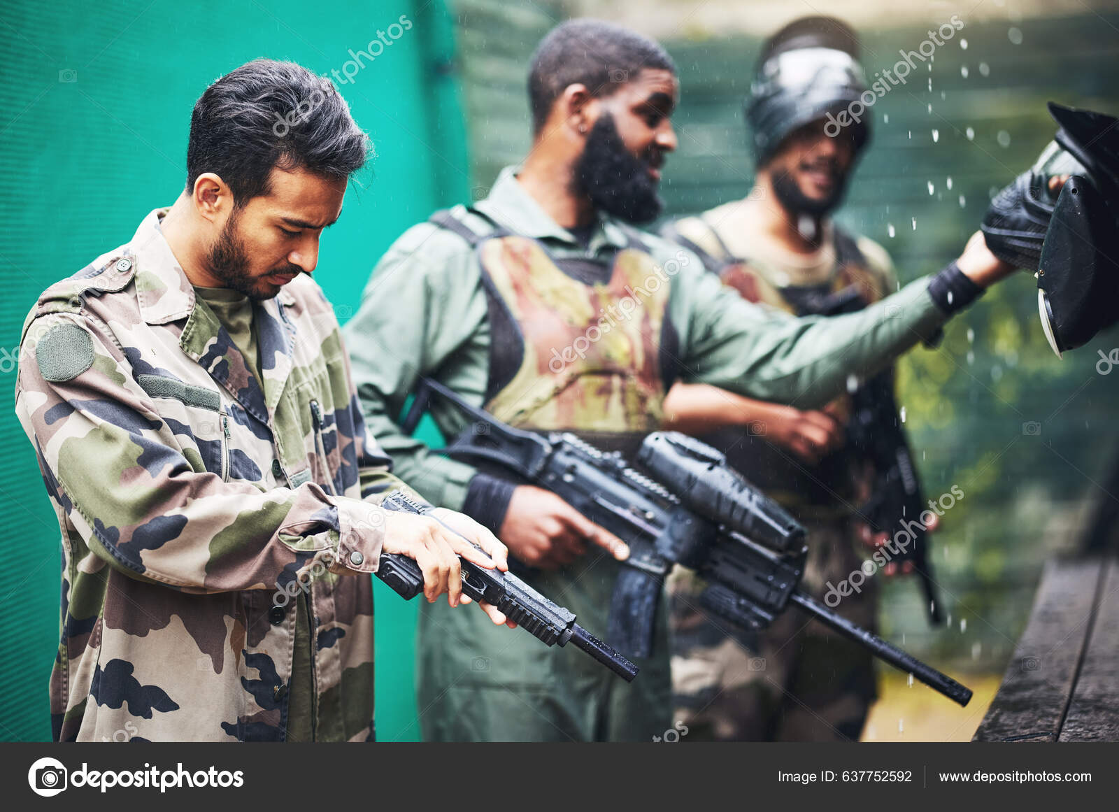 Paintball Sniper Ready For Shooting Stock Photo - Download Image