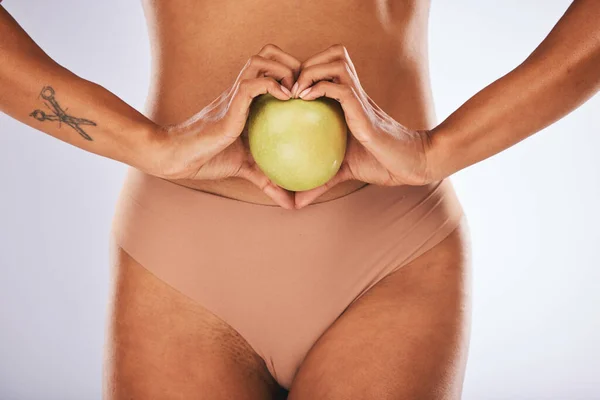 Health Heart Shape Woman Apple Healthy Nutrition Organic Diet Snack — Fotografia de Stock