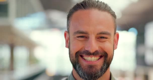 Face Leadership Smile Business Man Office Ready Goals Mission Targets — Αρχείο Βίντεο