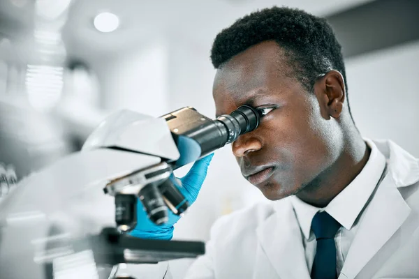 Doctor Microscope Black Man Science Laboratory Dna Research Medical Medicine — Photo