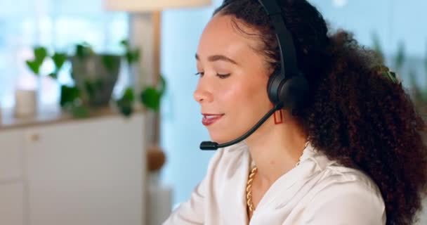 Call Center Vriendelijke Consultant Vrouw Telemarketing Verkoop Crm Communicatie Online — Stockvideo