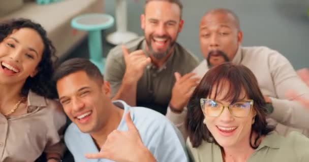 Collaboration Creative Face Happy Team Having Fun Together Corporate Office — Vídeos de Stock