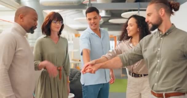 Teamwork Collaboration Hands Business People Team Building Motivation Community Office — ストック動画