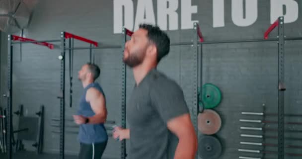 Skipping Fitness Sweat Sports Man Gym Cardio Endurance Workout Exercise — Stockvideo