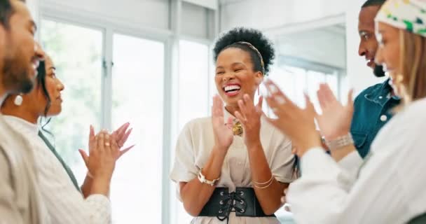 Business People Diversity Clapping High Five Teamwork Collaboration Company Growth — Stockvideo