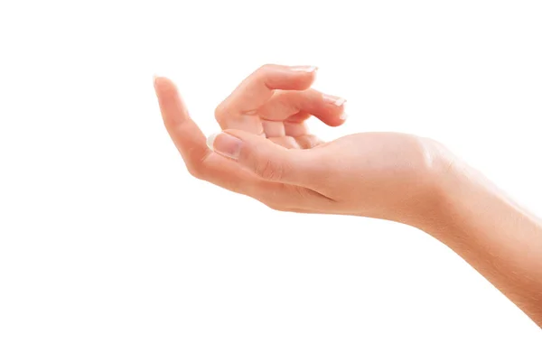 Sie Reicht Ihre Hand Für Eine Behandlung Mit Frischer Haut — Stockfoto