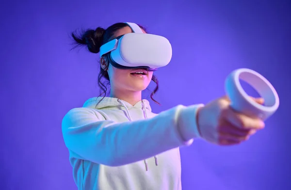 Metaverse Virtuális Valóság Headset Egy Futurisztikus Játék Cyber Világvezérlő Gamer — Stock Fotó