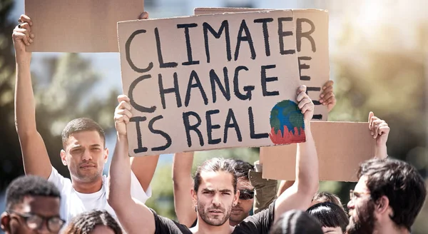 Only Have One Planet Group People Protesting Climate Change — Stockfoto