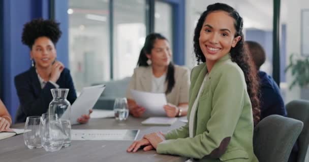 Business Happy Woman Portrait Meeting Team Management Company Young Female — Vídeo de Stock
