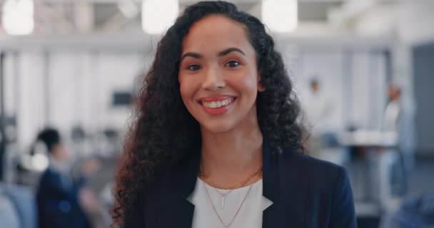 Success Smile Face Black Woman Leadership Office Ideas Vision Company — Stok video
