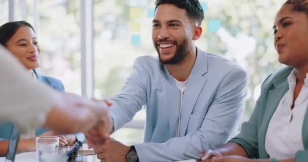 Handshake Partnership Business People Meeting Job Interview Success Hiring Process — Vídeos de Stock