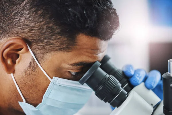 Take a closer look. a young male researcher working in a laboratory