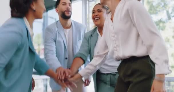 Teamwork Hands Together Team Building High Five Business Motivation Collaboration — Stock Video