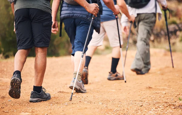 Hiking Sports Feet People Walking Adventure Healthy Body Fitness Outdoor — Stockfoto