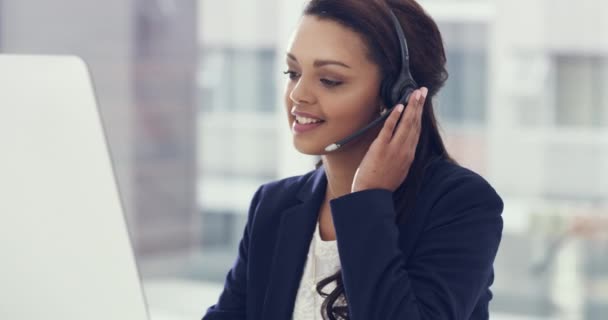 Call Center Beratung Und Kommunikation Von Frauen Telemarketing Kundendienst Oder — Stockvideo
