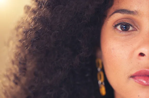 stock image Intense first responder and medical staff member looking concerned about trauma. Closeup face and portrait of worried black healthcare professional. Young woman thinking about serious sad memories.