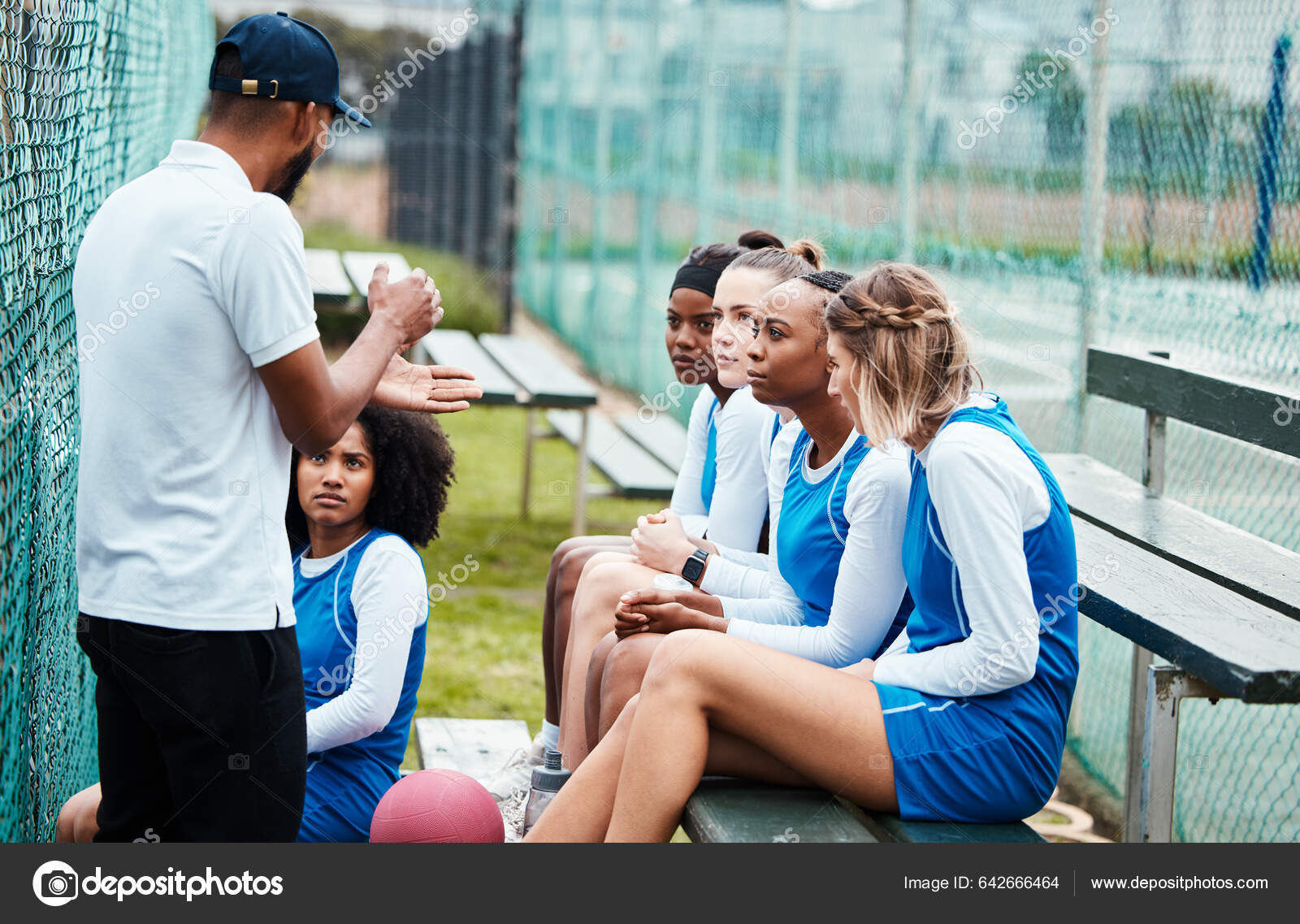 Netball Bench Sports Team Strategy Coach Planning Game Plan Teamwork Stock  Photo by ©PeopleImages.com 642666464