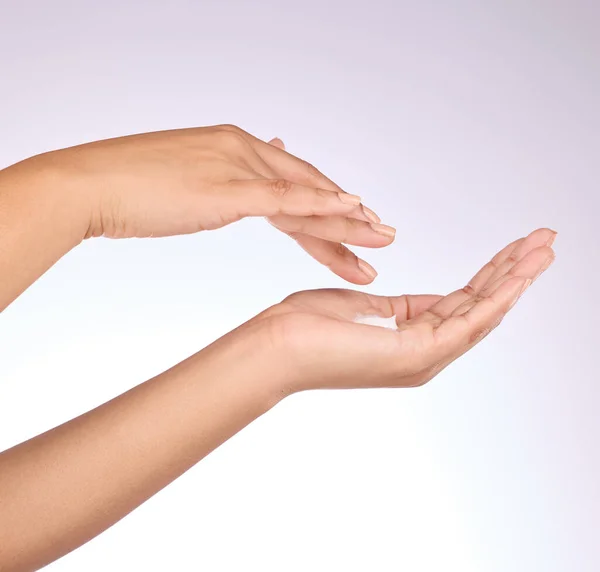 Hands Moisturizer Beauty Skincare Woman Manicure Nail Polish Cosmetics Studio — Stock Photo, Image