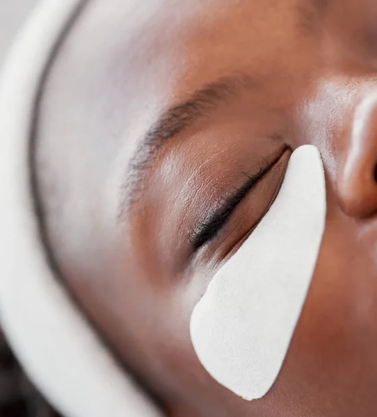 Beauty Spa Pad Eye Black Woman Skincare Facial Treatment Wellness — Stock Photo, Image