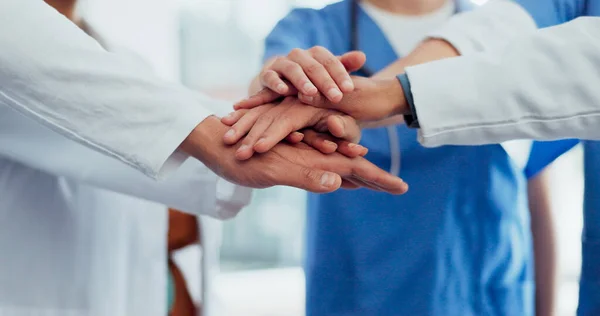 Doctors Hands Stack Teamwork Collaboration Motivation Healthcare Wellness Medical Life — Stock Photo, Image