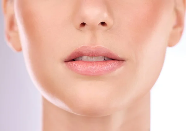 Frau Hautpflege Oder Mund Zoom Des Gesichts Für Kosmetik Schönheit — Stockfoto