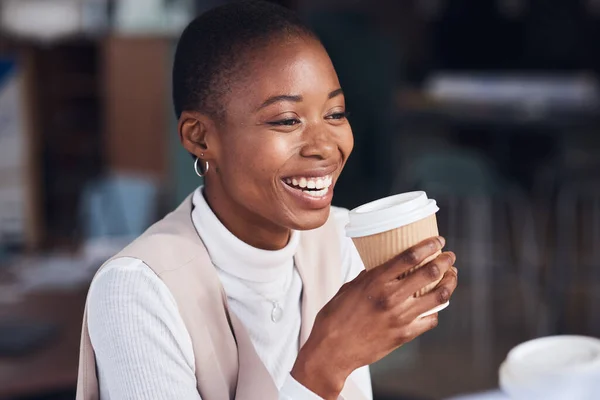 Üzleti Kávé Fekete Mosollyal Pihenni Nevetni Magabiztosan Formális Reklám Afrikai — Stock Fotó