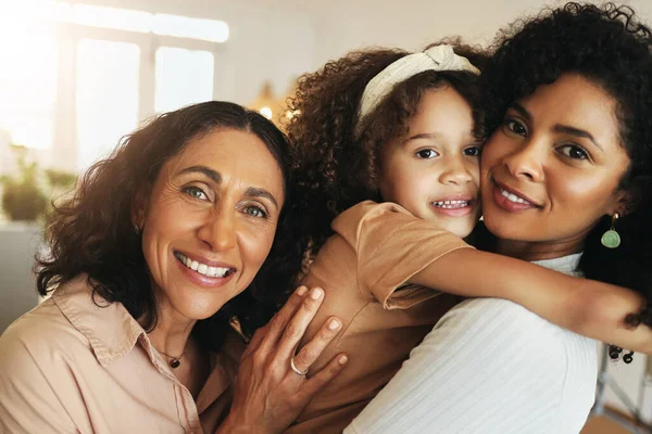 Femme Noire Mère Fille Avec Grand Mère Portrait Avec Amour — Photo