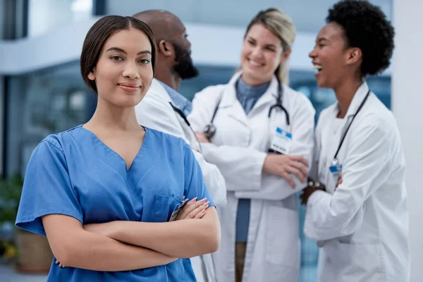 Vrouw Portret Verpleegster Een Ziekenhuis Met Visie Doelen Klinisch Management — Stockfoto