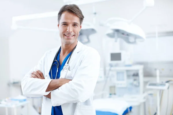 Hes Very Professional Great What Does Close Confident Male Doctor — Stock Photo, Image