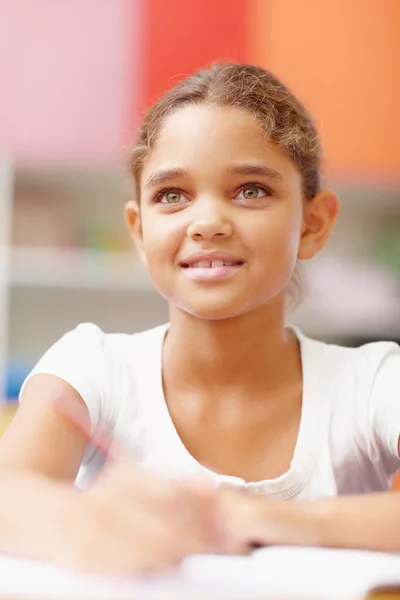 Futuro Está Cheio Promessas Invista Educação Bela Menina Multi Racial — Fotografia de Stock