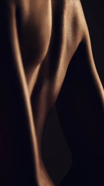 Nude Back Silhouette Woman Sexy Dark Aesthetic Art Skin Sensual — Stock Photo, Image
